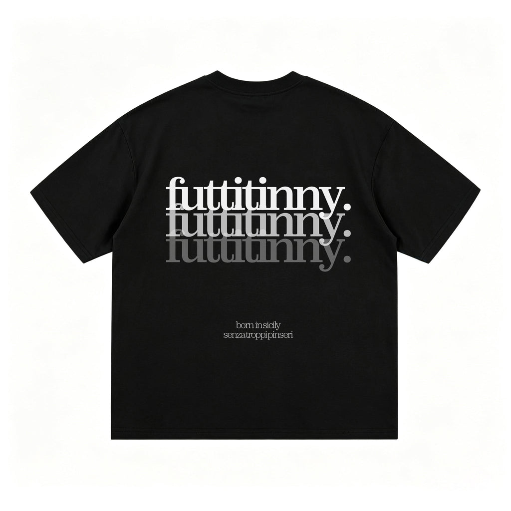 T-shirt nera Born in Sicily — retro