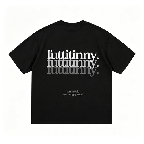 T-shirt nera Born in Sicily — retro
